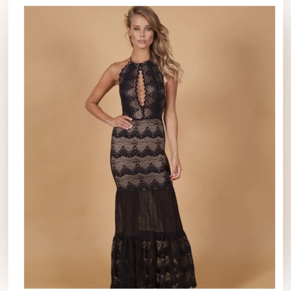 Nightcap Dress Belle Nuit Halter Gown, Black, Size M, NWT - Picture 2 of 16